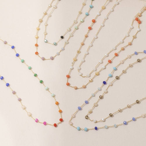 Assorted Dainty Bead Station Chain Necklace: GDMT1