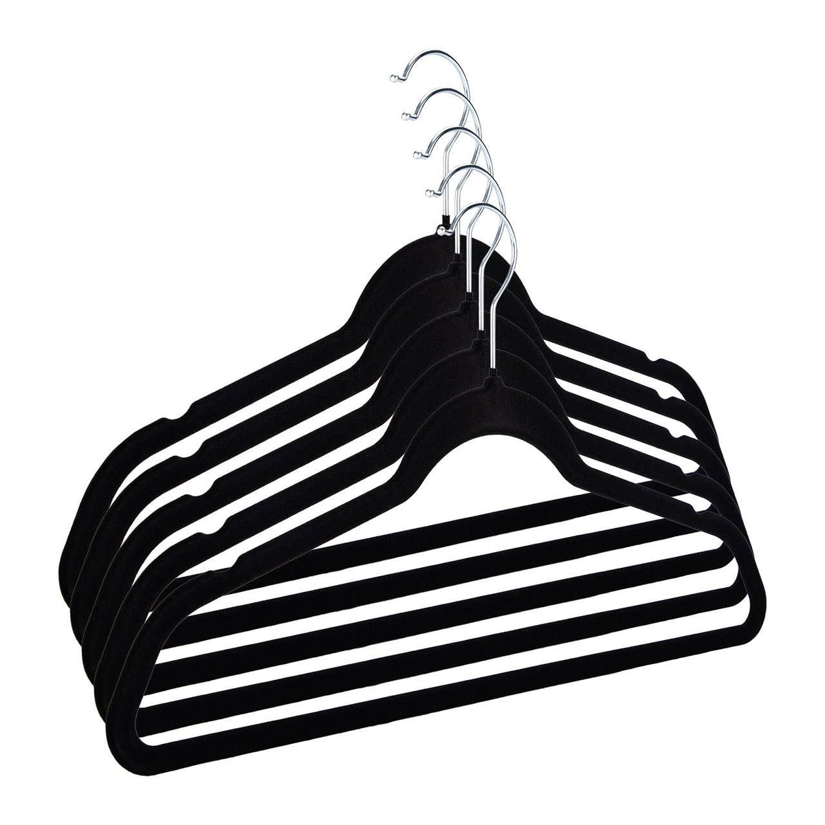 18" Black Velvet Hangers - Case of 50