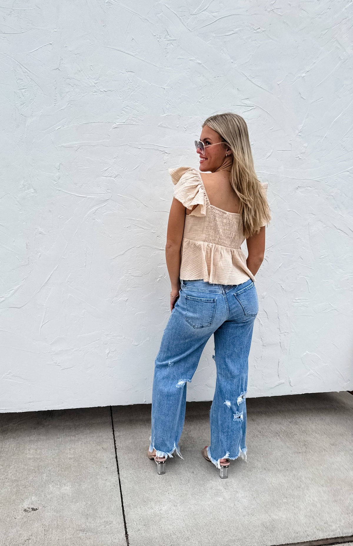 DREW DISTRESSED DAD JEANS: 11
