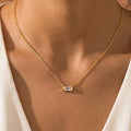Mini Stud Rhinestone Pendant Necklace: G