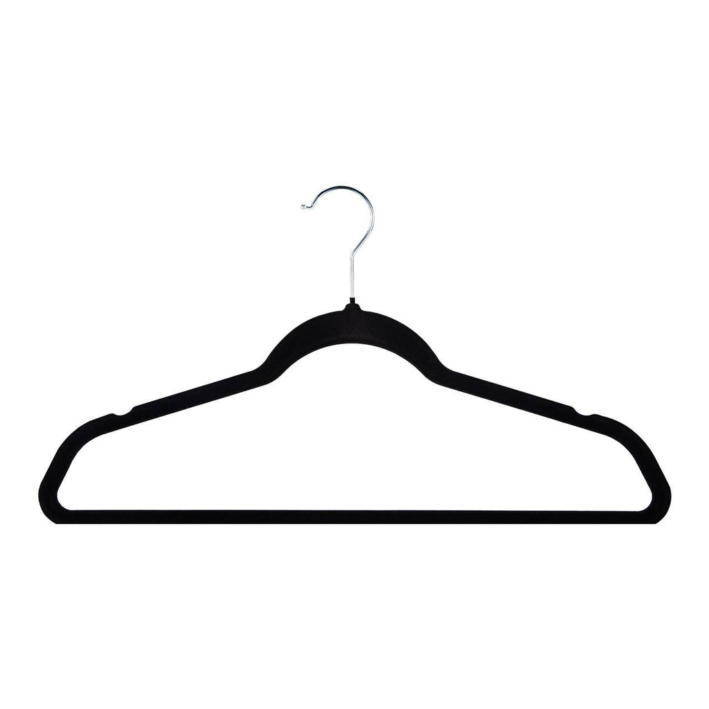 18" Black Velvet Hangers - Case of 50