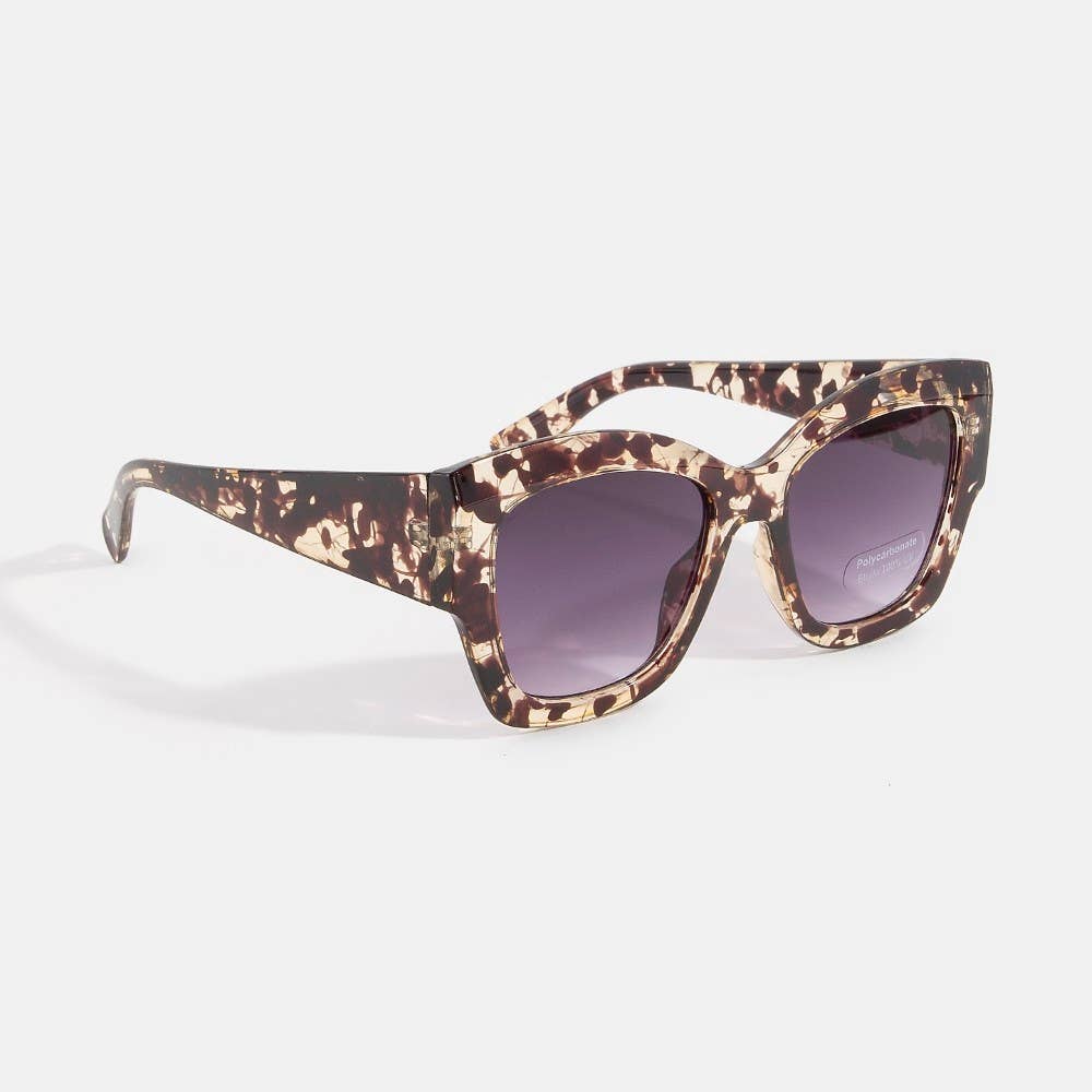 Chunky Square Cat Eye Sunglasses With Thick Frame: ASSORTED