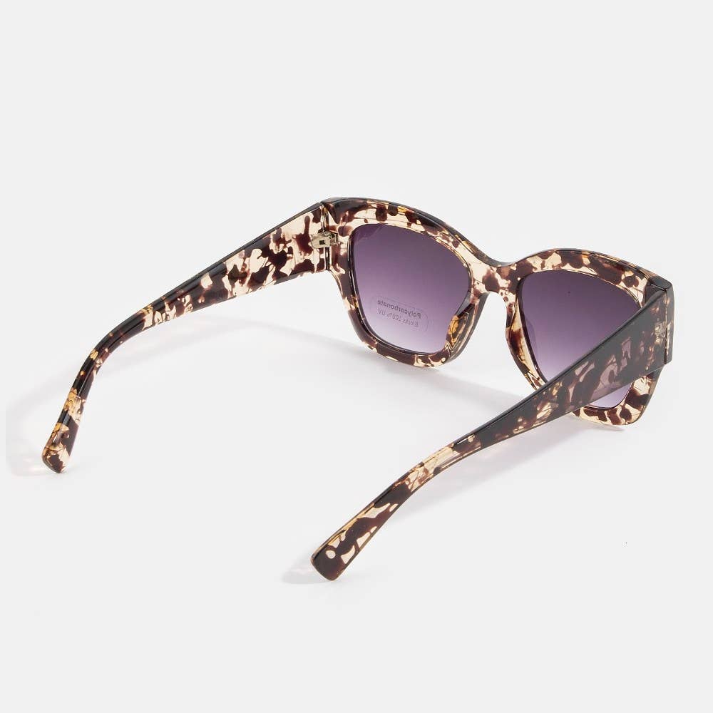 Chunky Square Cat Eye Sunglasses With Thick Frame: ASSORTED