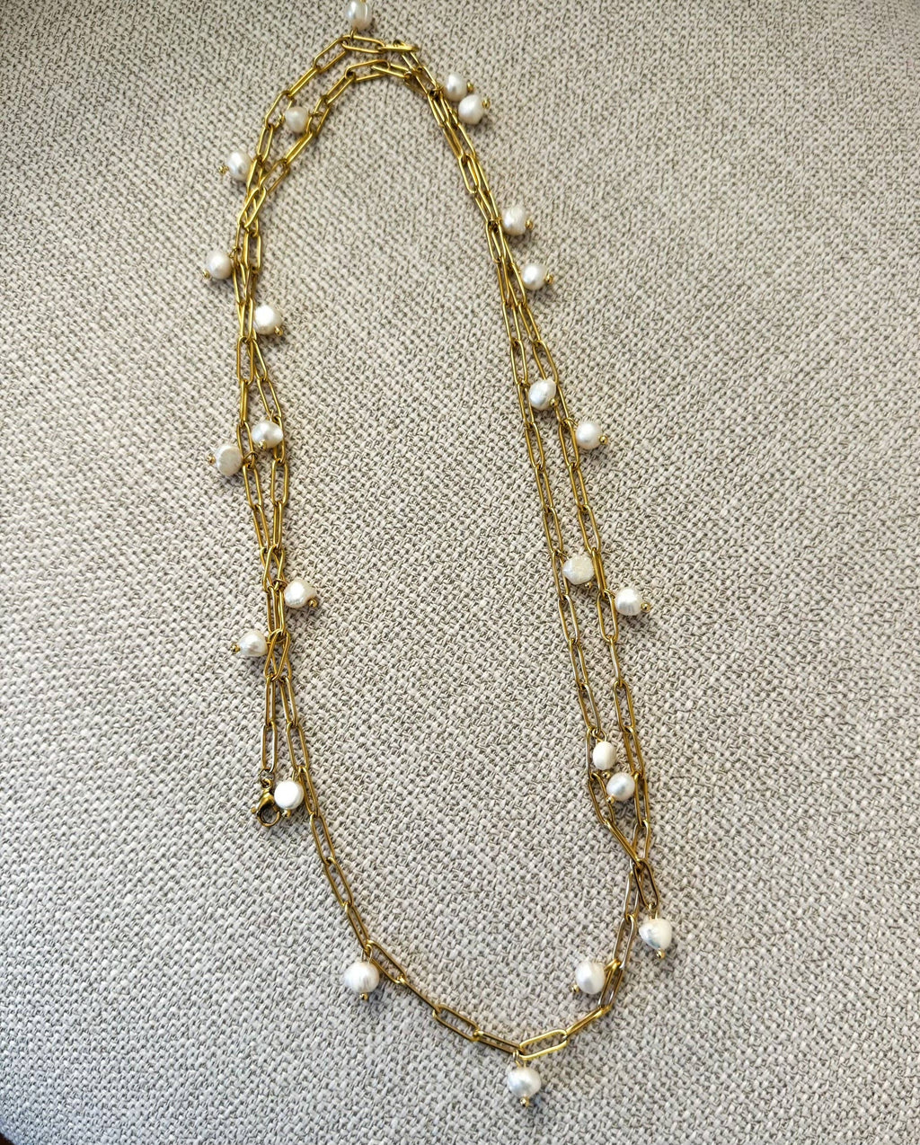 LONG PEARL BEAD NECKLACE