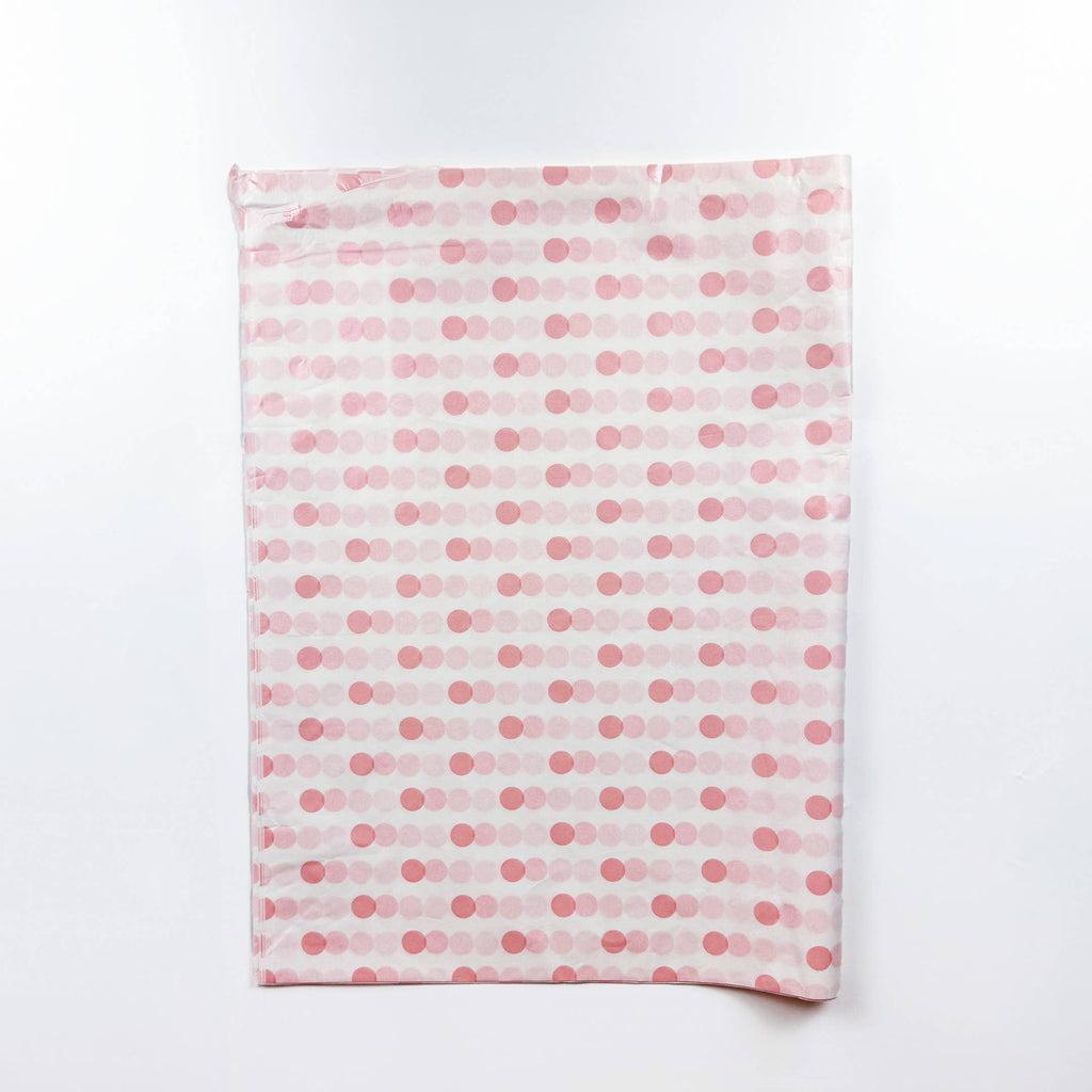 150pc, 28x20" Polka Dots 17g Wrapping Tissue Paper Sheets: Silver / Large Dot