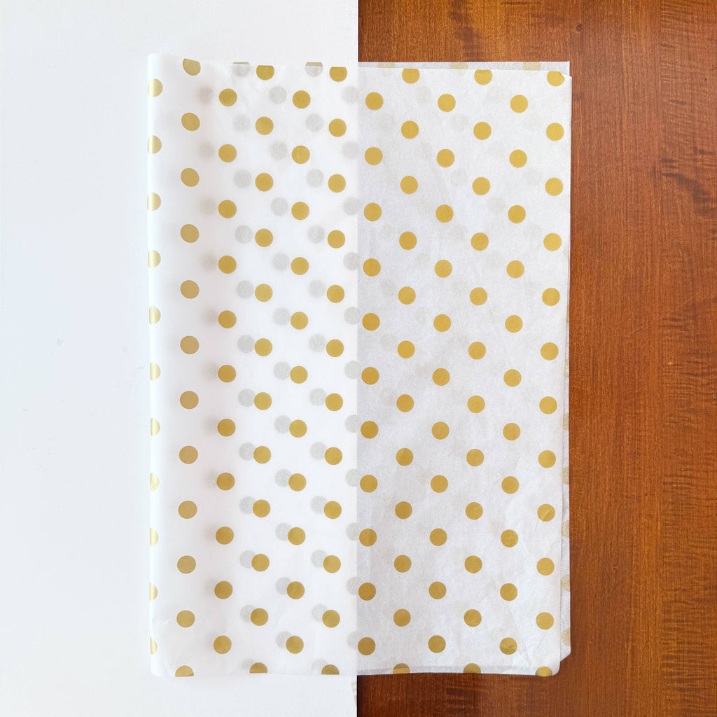 150pc, 28x20" Polka Dots 17g Wrapping Tissue Paper Sheets: Silver / Large Dot