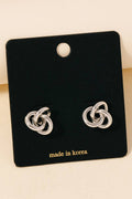 Triple Metallic Knot Stud Earrings: S