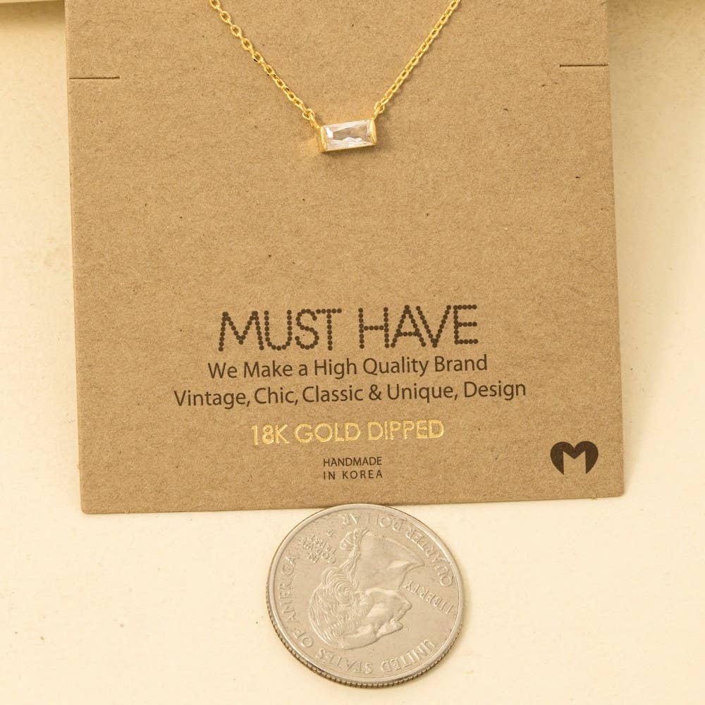Mini Stud Rhinestone Pendant Necklace: R