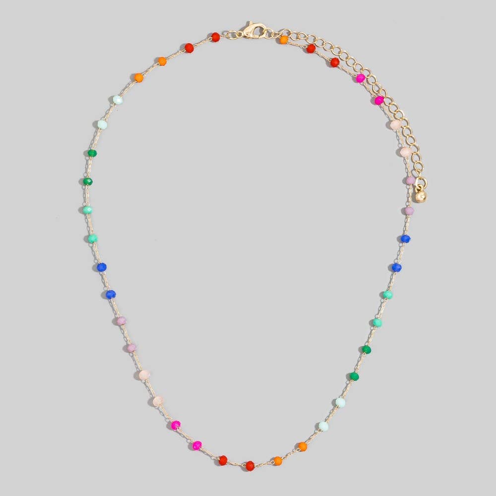 Assorted Dainty Bead Station Chain Necklace: GDMT1