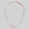 Assorted Dainty Bead Station Chain Necklace: GDMT2