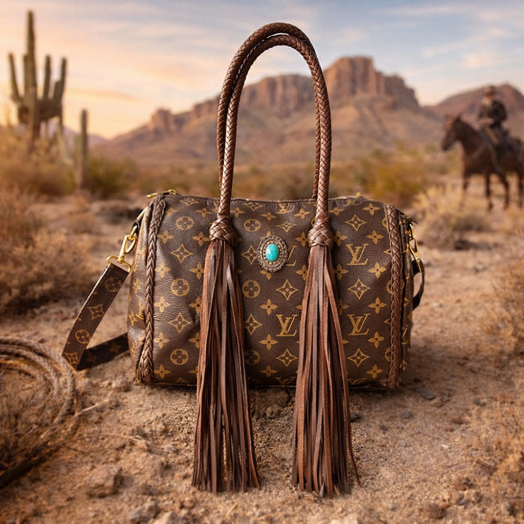 Upcycled LV Western Fringe Handbag ✨