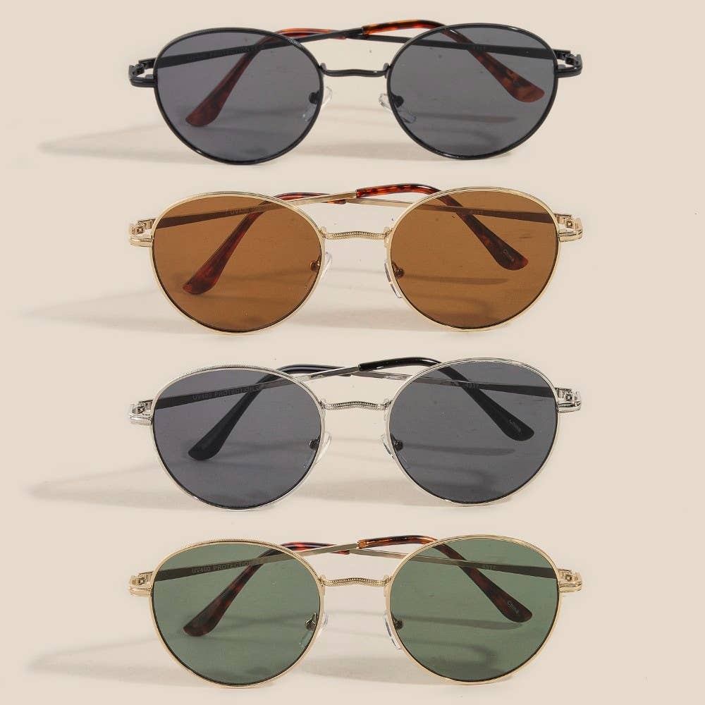 Thin Retro Fashion Sunglasses: MULTI