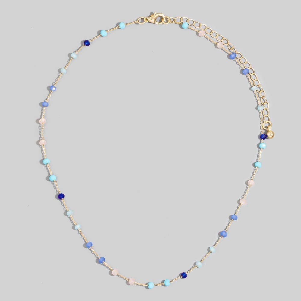 Assorted Dainty Bead Station Chain Necklace: GDMT1