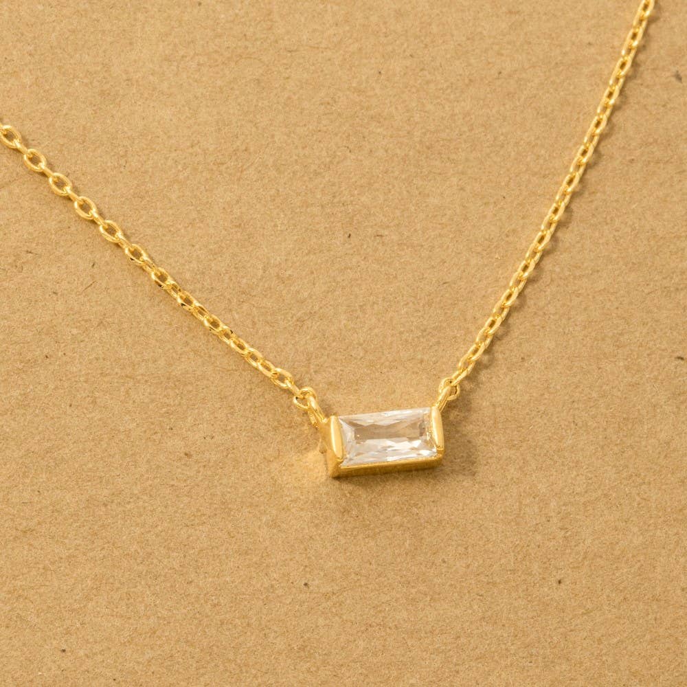 Mini Stud Rhinestone Pendant Necklace: R