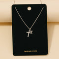 Cz Pave Double Cross Pendant Necklace: S