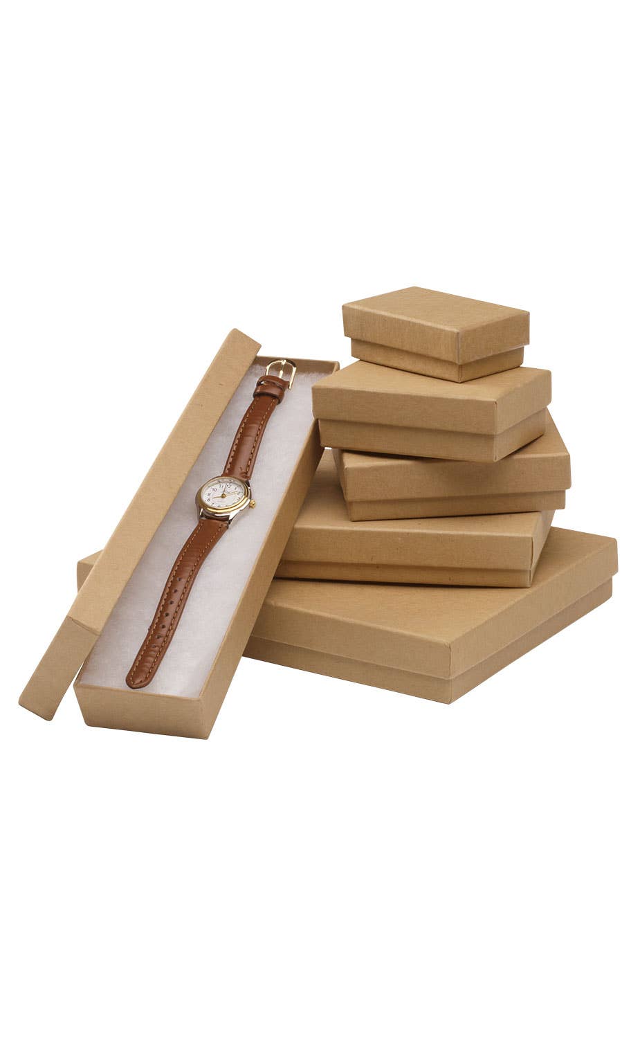 Cotton-Filled Jewelry Boxes Assortment Set: White Embossed / Case of 75 / Assorted
