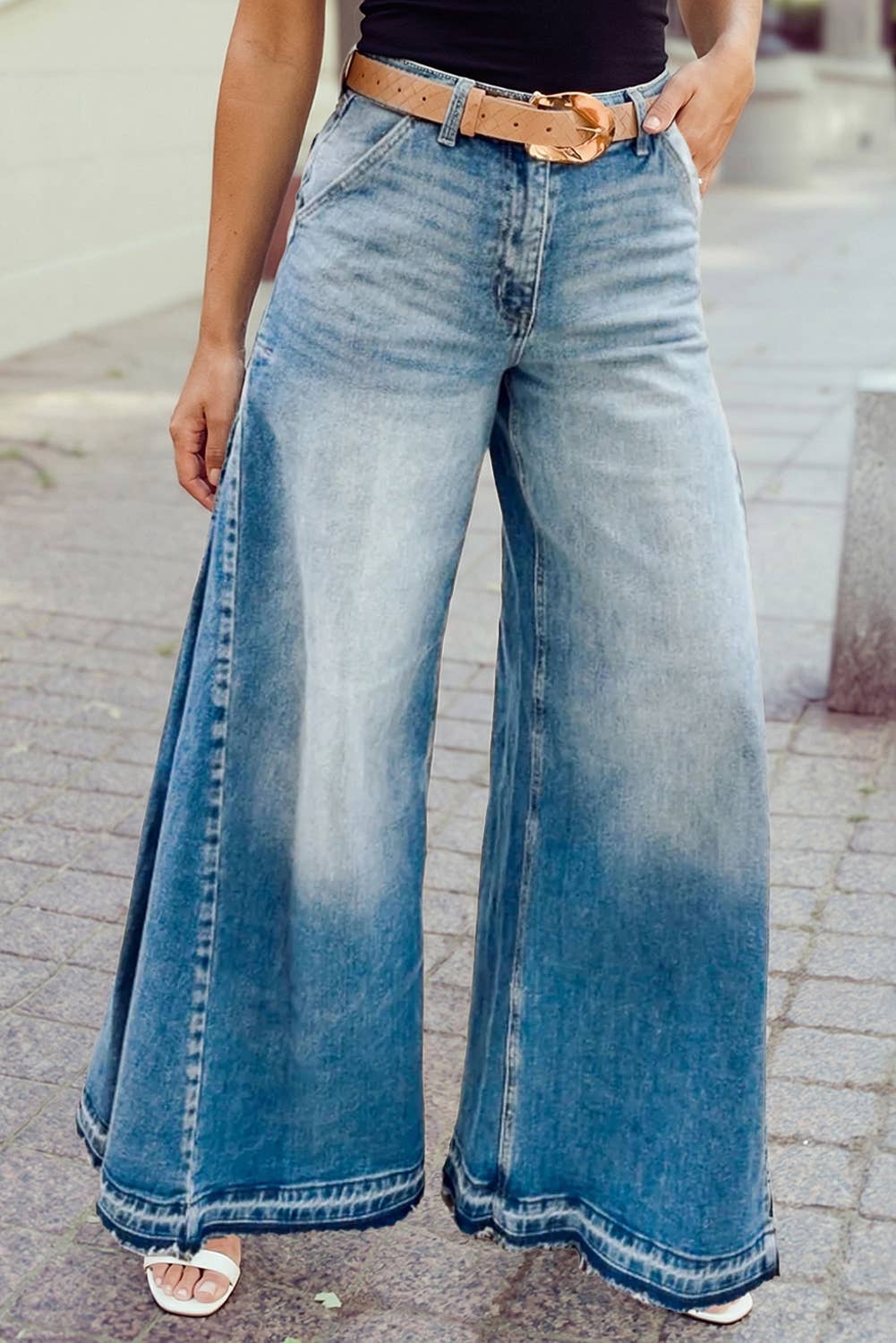 High Rise Wide Leg Jeans: Myosotis / 6