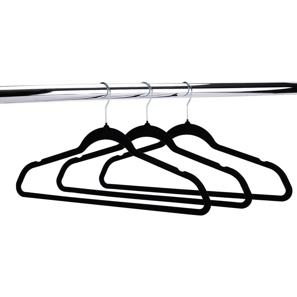 18" Black Velvet Hangers - Case of 50