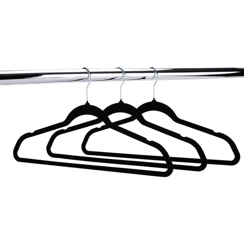 18" Black Velvet Hangers - Case of 50
