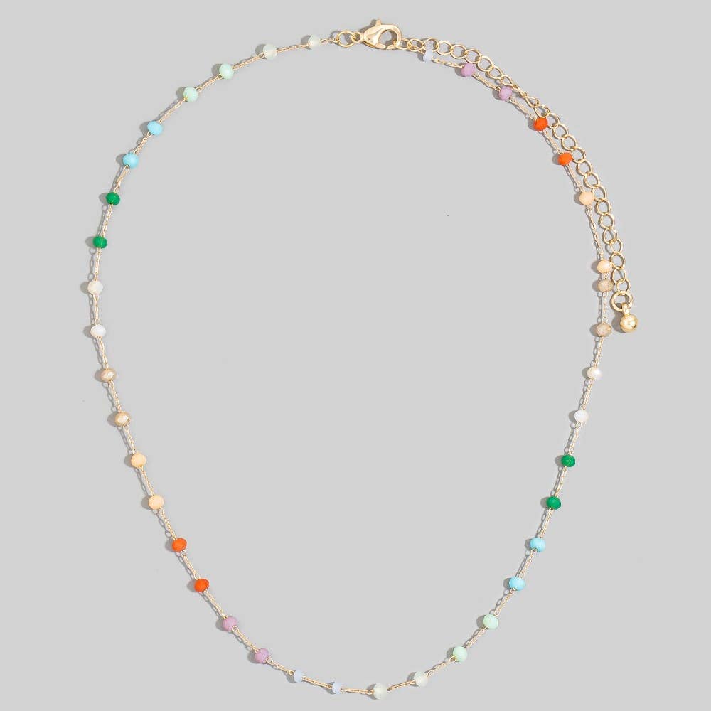 Assorted Dainty Bead Station Chain Necklace: GDMT1