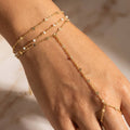 Layered Pearl Station Hand Chain Bracelet: WHOG