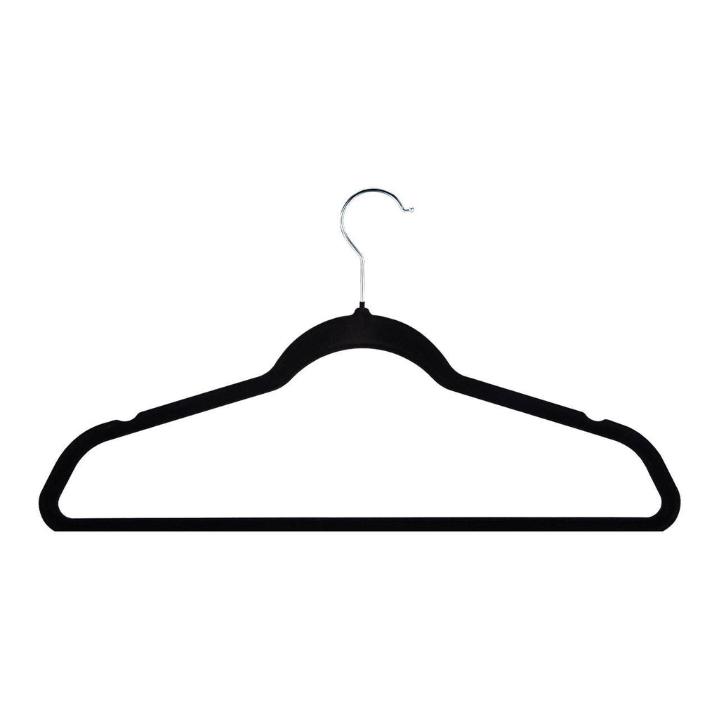 18" Black Velvet Hangers - Case of 50