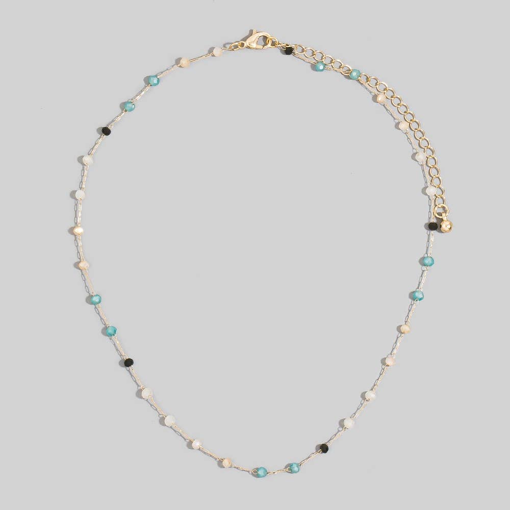Assorted Dainty Bead Station Chain Necklace: GDMT1