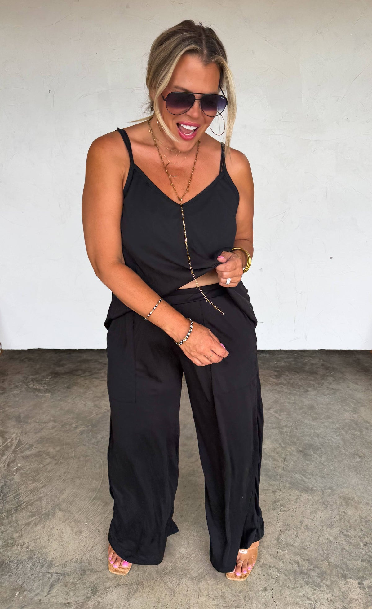 DELILAH PANT SETS: BLACK / S/M
