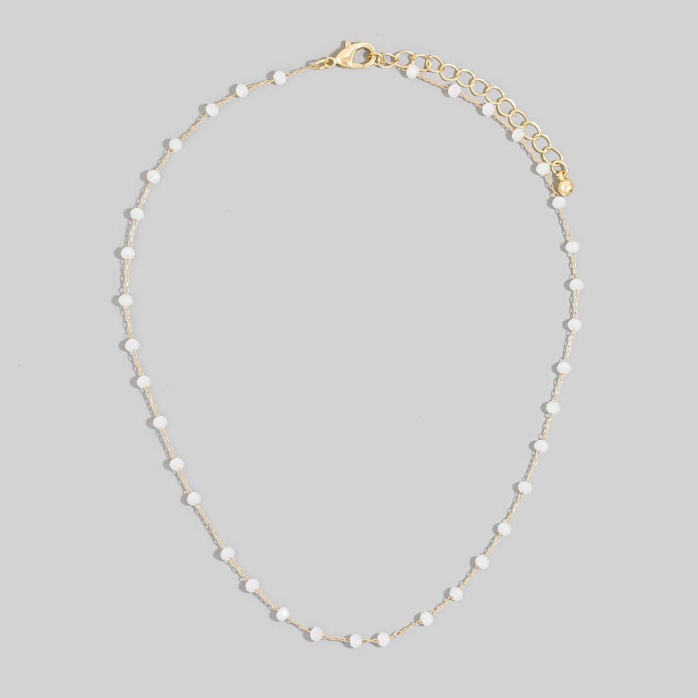 Assorted Dainty Bead Station Chain Necklace: GDMT1